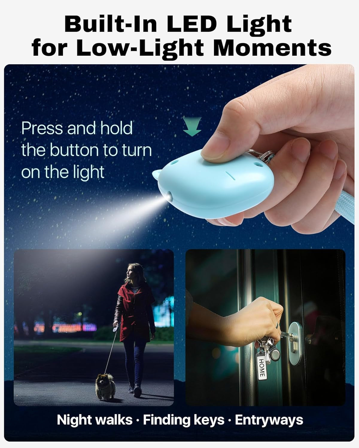 Safe Sound Personal Alarm,  3 Pack 130 Db Loud Siren Song Emergency Self-Defense Security Alarm Keychain with LED Light, Personal Sound Safety Siren for Women, Men, Children, Elderly