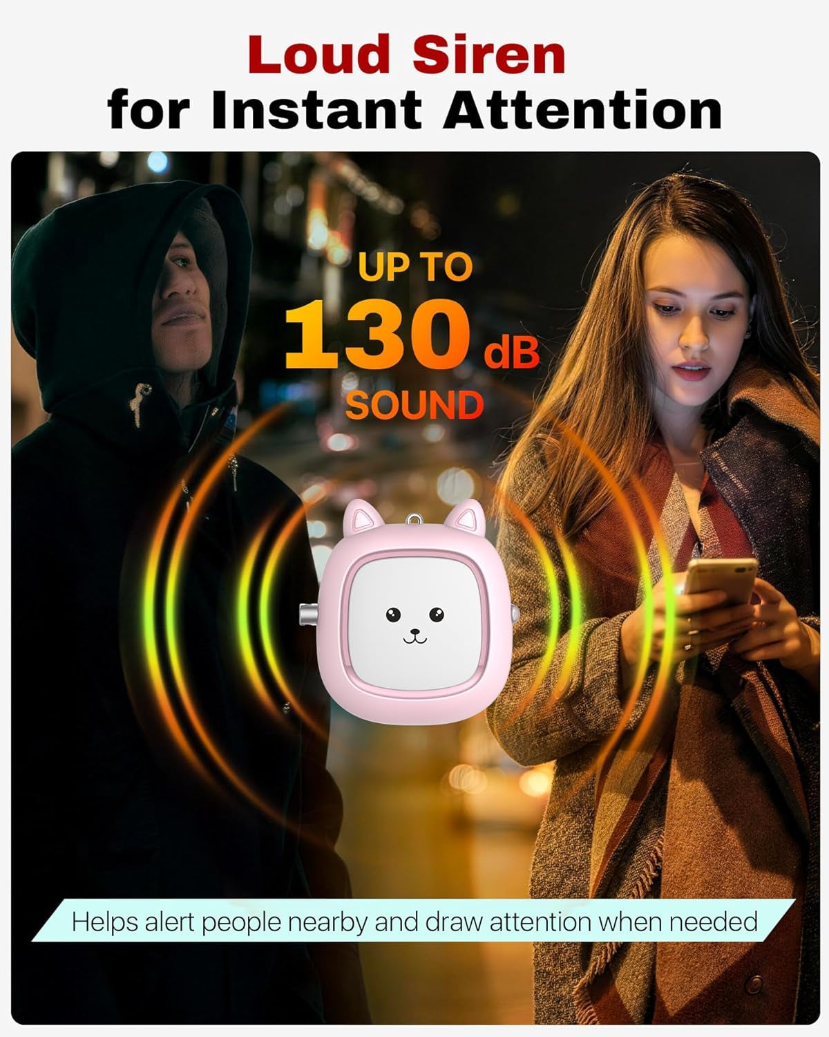 Safe Sound Personal Alarm,  3 Pack 130 Db Loud Siren Song Emergency Self-Defense Security Alarm Keychain with LED Light, Personal Sound Safety Siren for Women, Men, Children, Elderly