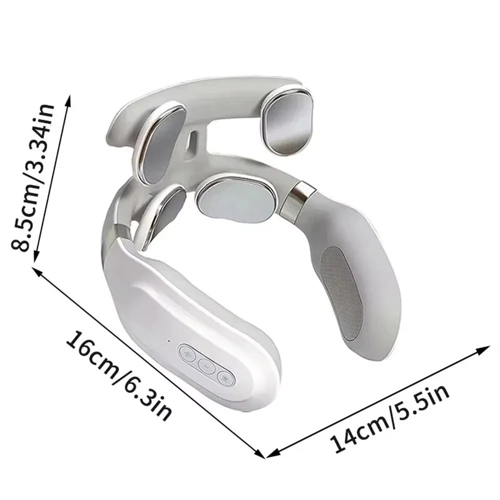 Heated Neck & Spine Massager – 4D Head Relief with Vibration, Heat & Breathing Light